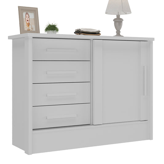 Cómoda Pandora 4 Cajones 1 Puerta Blanco Altavisión