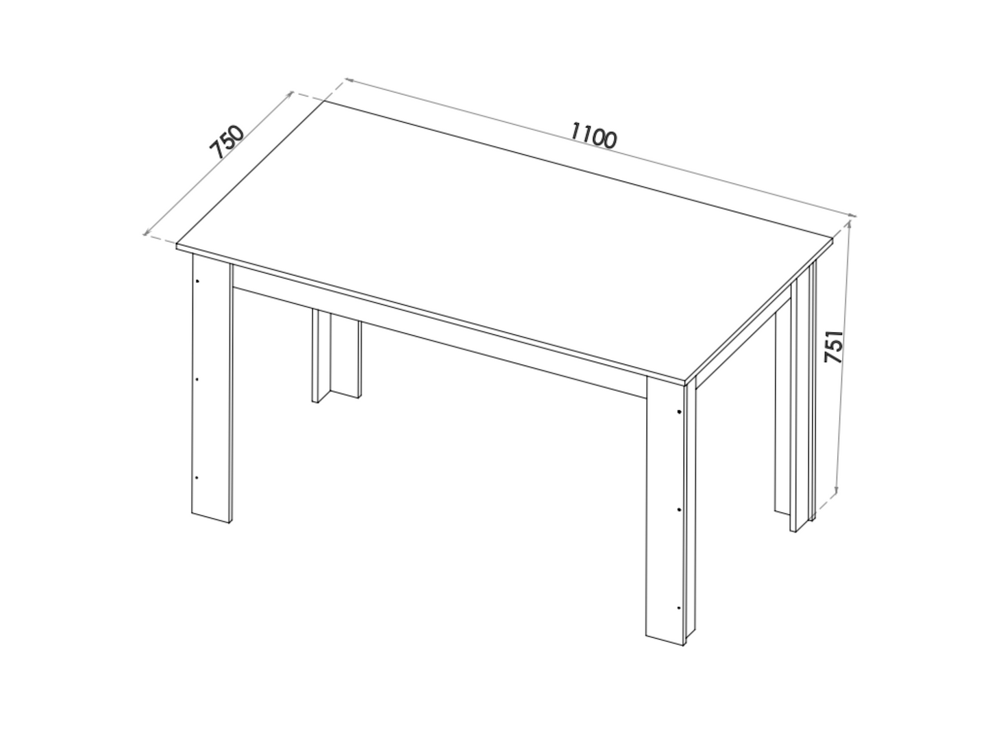 Juego de Comedor 4 personas rectangular Palace