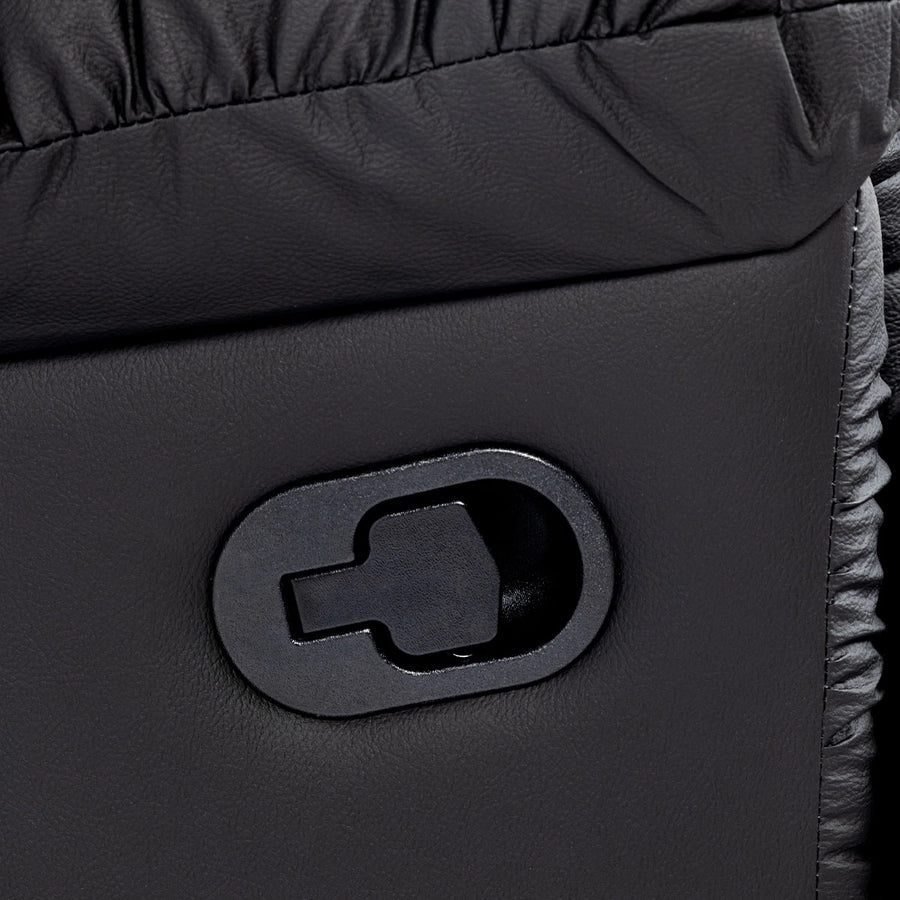 Sofá 2 cuerpos Reclinable Jarrie Ecocuero Negro Manual Rosen