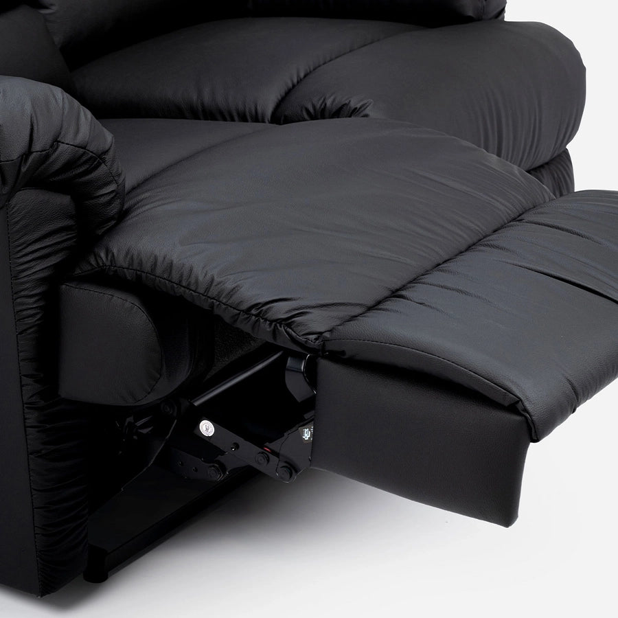 Sofá 2 cuerpos Reclinable Jarrie Ecocuero Negro Manual Rosen