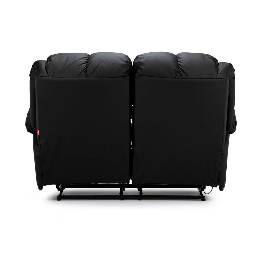 Sofá 2 cuerpos Reclinable Jarrie Ecocuero Negro Manual Rosen