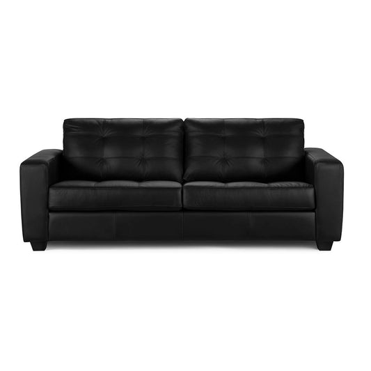 Sofá 3 Cuerpos Dali Cuero Negro Rosen