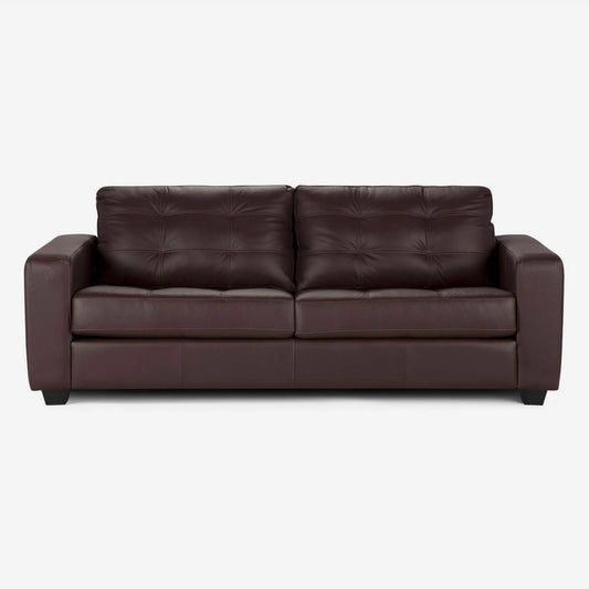 Sofá 3 Cuerpos Manet Cuero Marrón Rosen