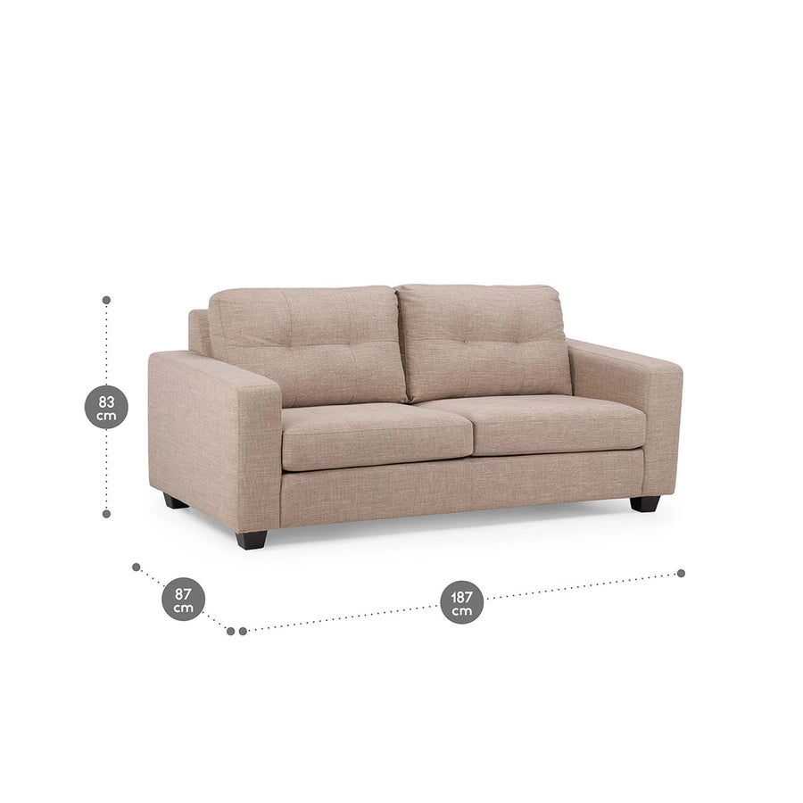 Sofá 3 Cuerpos Mira Tela Beige Rosen
