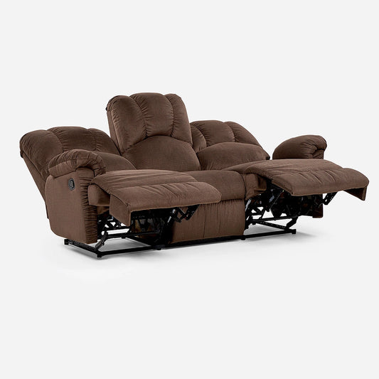Sofá 3 Cuerpos Reclinable Arles Tela Manual Rosen