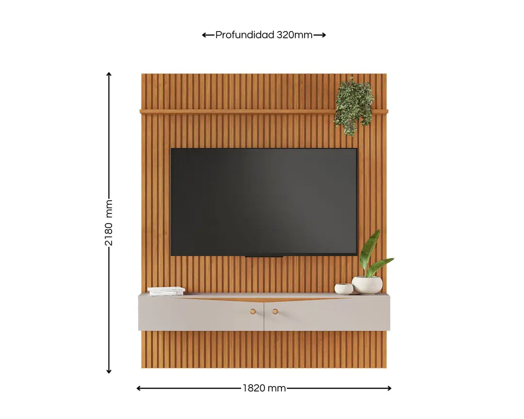 Panel TV 70" Riso Café/Crema Di Poretti