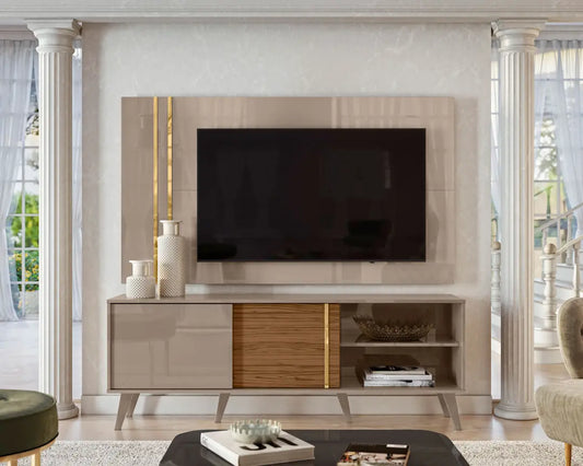 Rack + Panel TV 65" Cronos Fendi Natural Altavisión