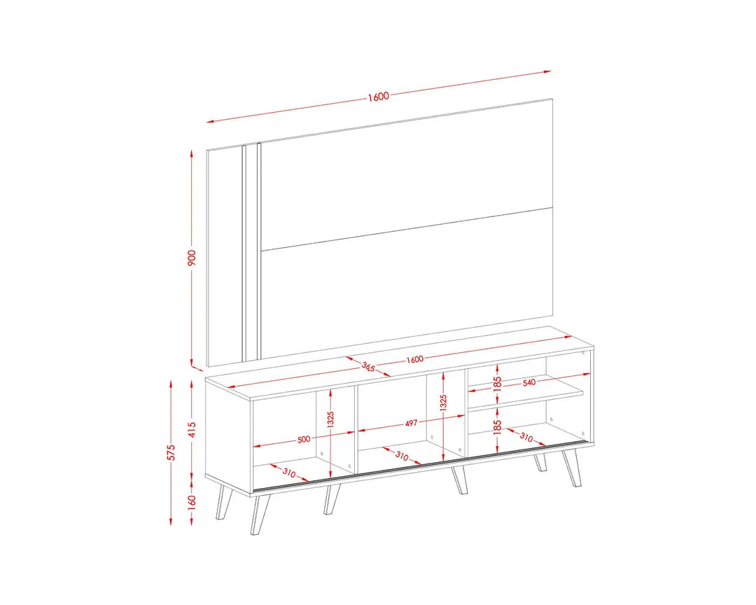 Rack + Panel TV 65" Cronos Fendi Natural Altavisión