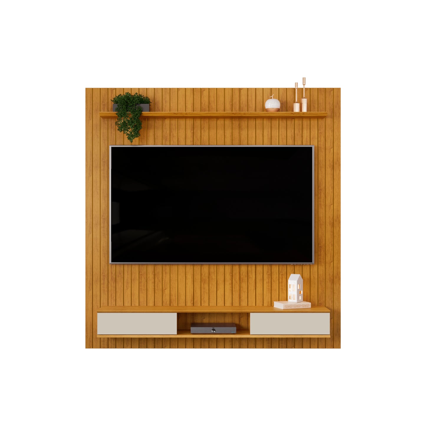 Panel TV 70" Lexus Cedro Off White Ripado Altavisión