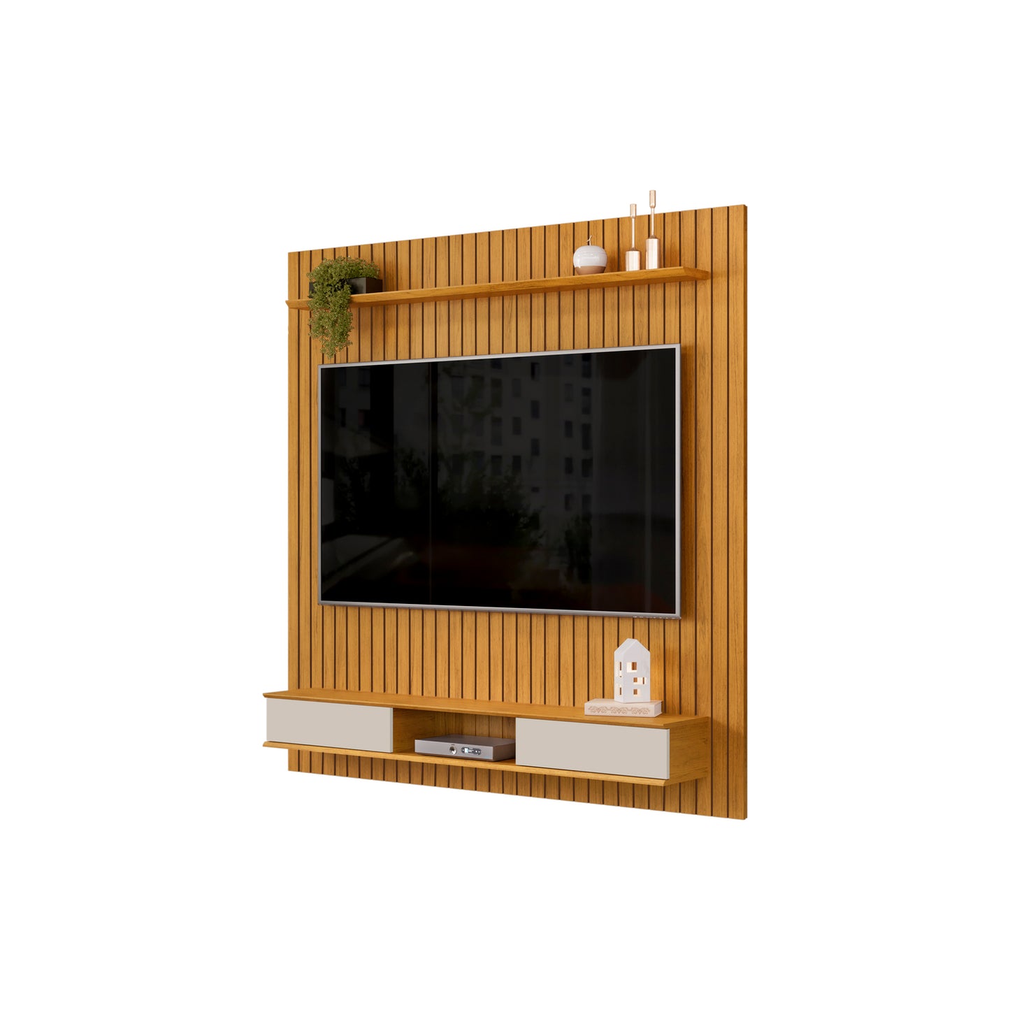 Panel TV 70" Lexus Cedro Off White Ripado Altavisión