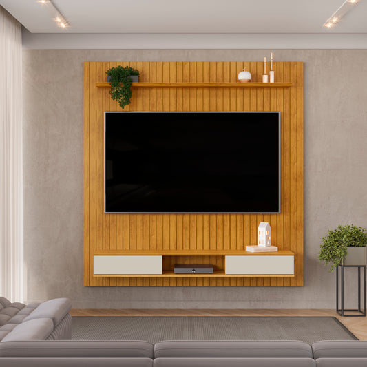 Panel TV 70" Lexus Cedro Off White Ripado Altavisión