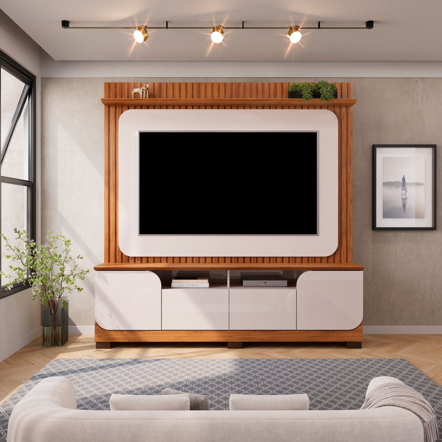 Home TV 65'' Vogue Ripado Freijo Off White Altavisión