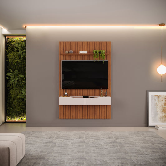 Panel Tv 55'' Practic Ripado Freijo Off White Altavisión