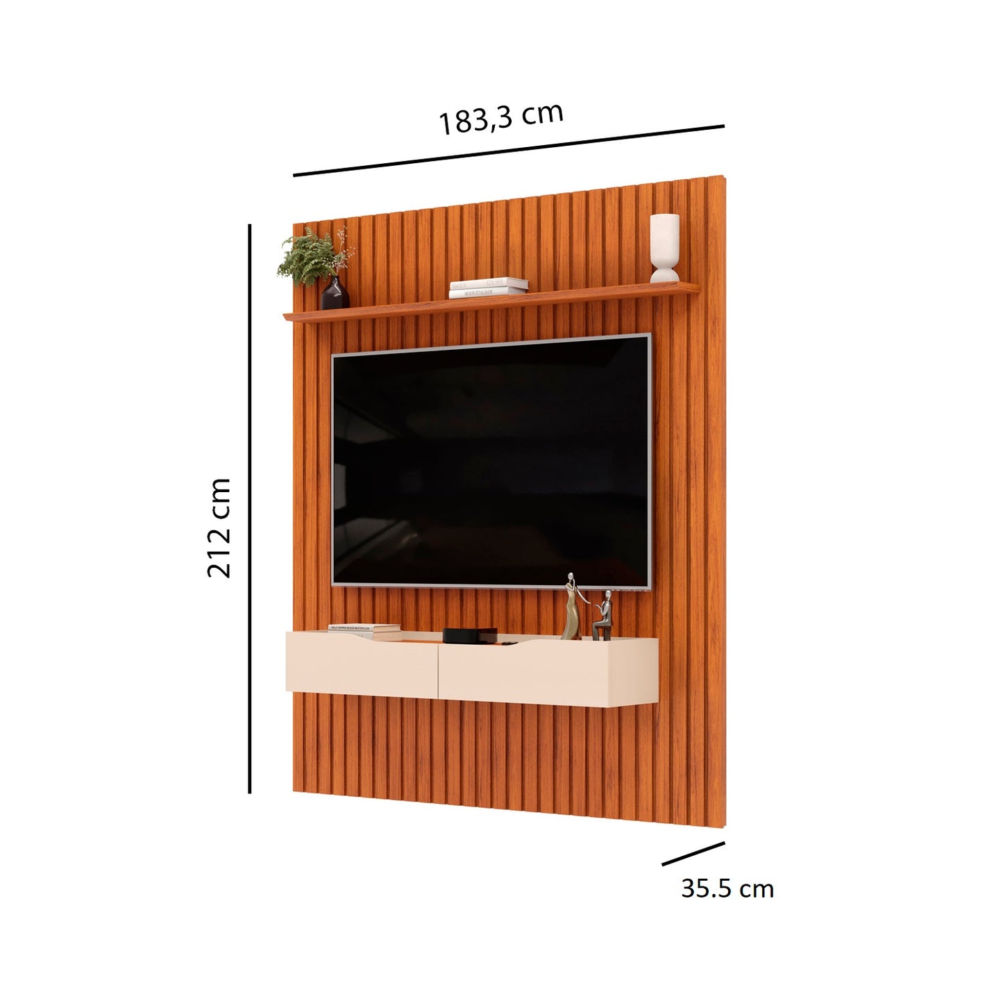 Panel Tv 65'' Practic Ripado Freijo Off White Altavisión