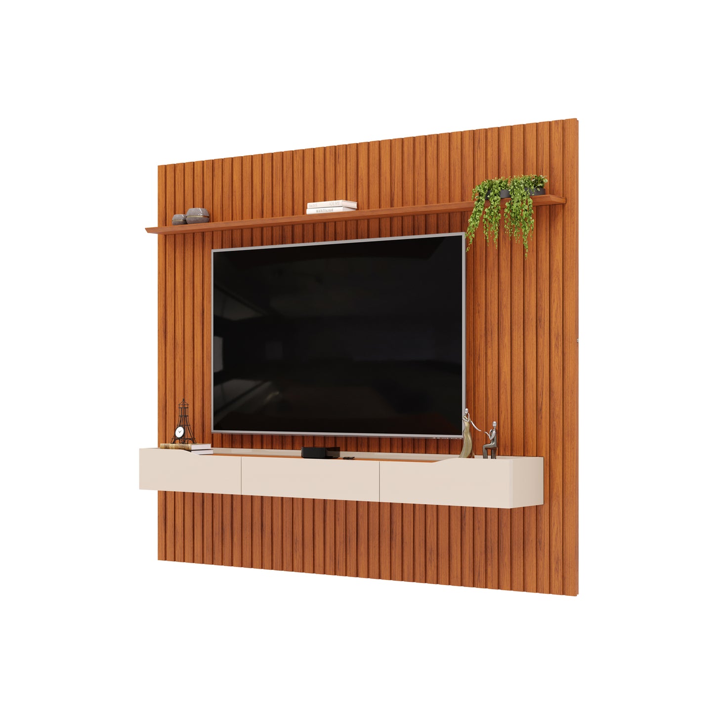Panel Tv 75'' Practic Ripado Freijo Off White Altavisión