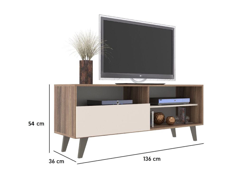 Rack TV 55'' Detroit Café Blanco Off White Altavision