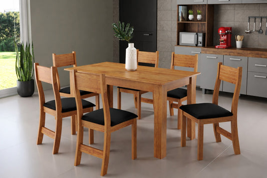 Juego de Comedor 6 sillas Violeta Negro Café Altavisión