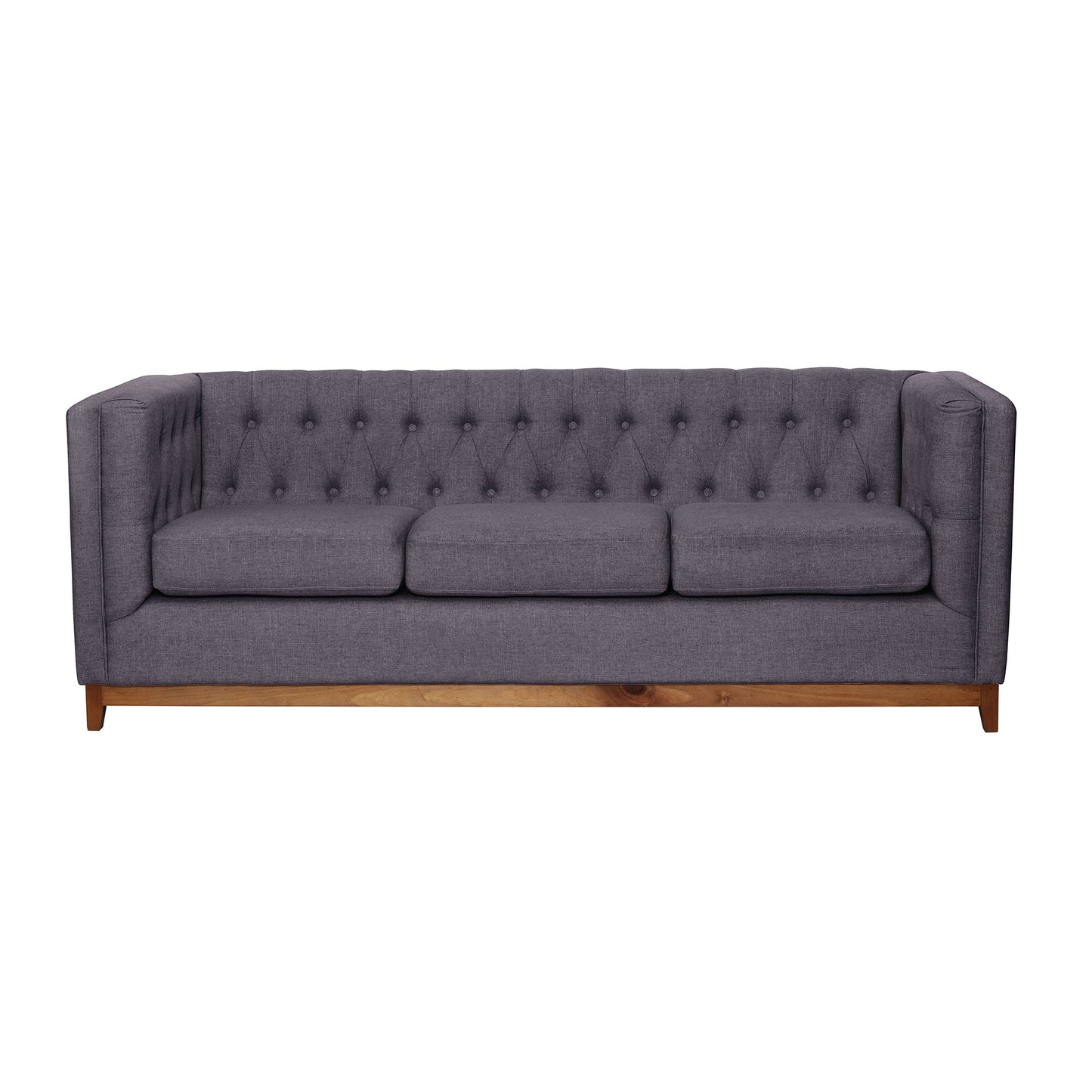Sofá 3 Cuerpos Roma Lino Gris Oscuro Latam Home