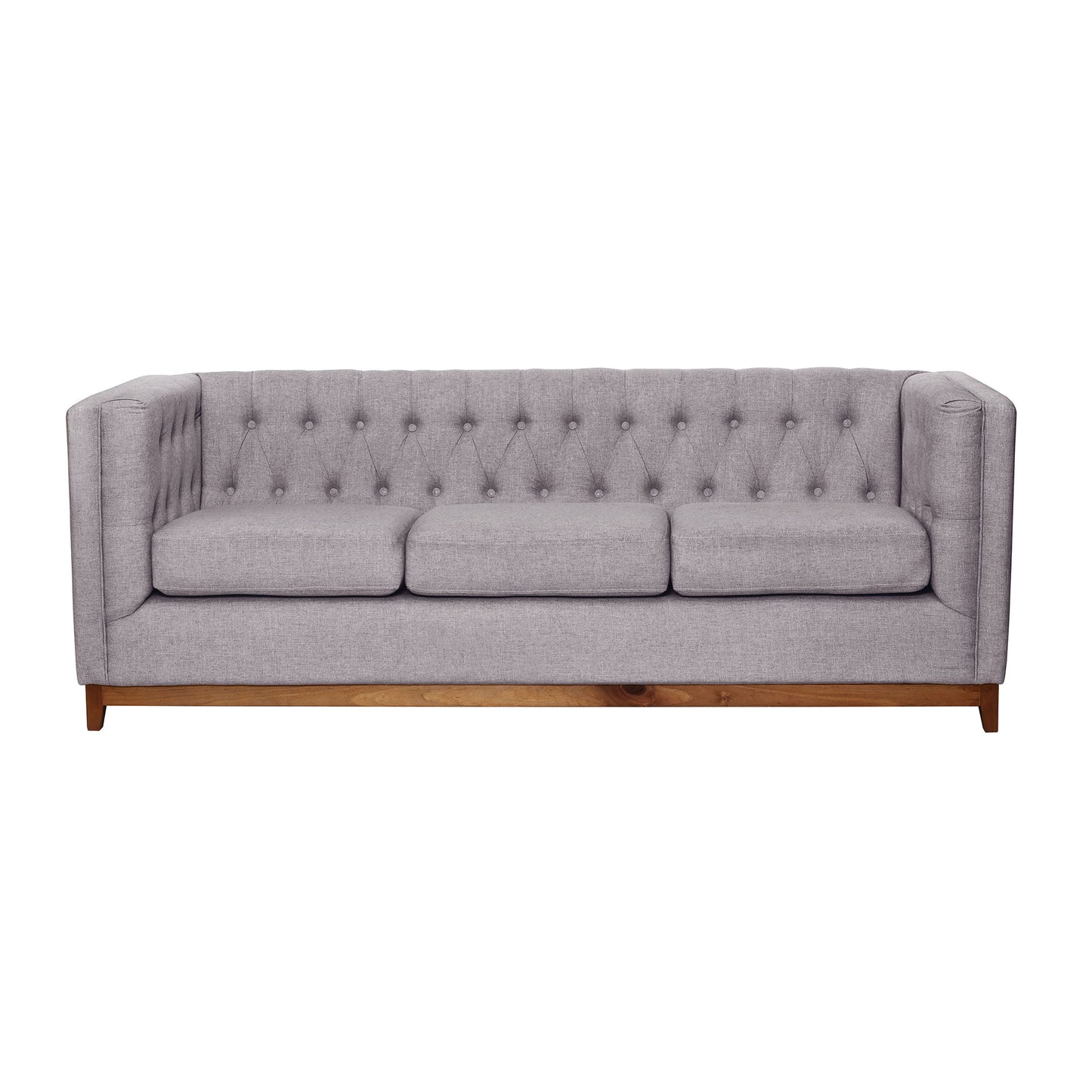 Sofá 3 Cuerpos Roma Lino Gris Claro Latam Home