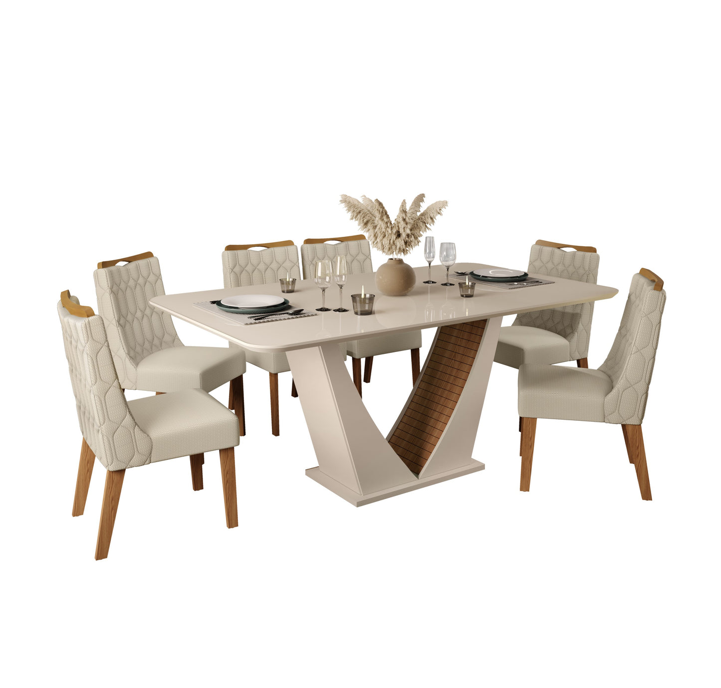 Comedor 6 sillas Dalila Blanco/Natural Altavisión