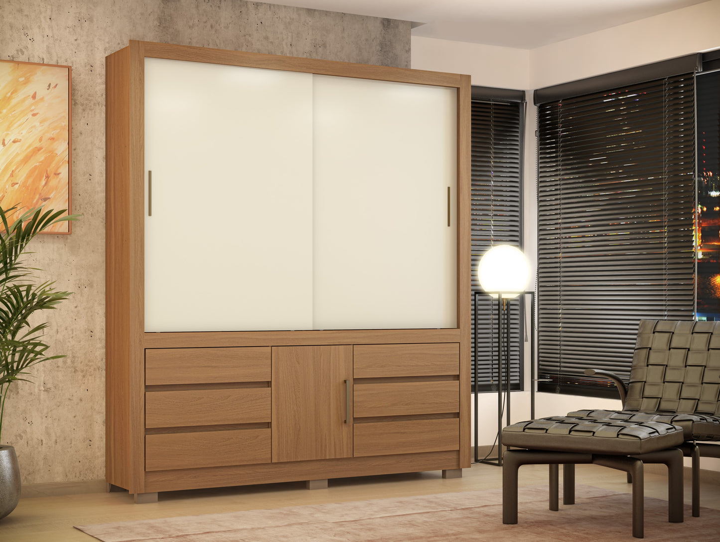 Clóset 2 Puertas 6 Cajones Arbo Almendra Off White Altavisión