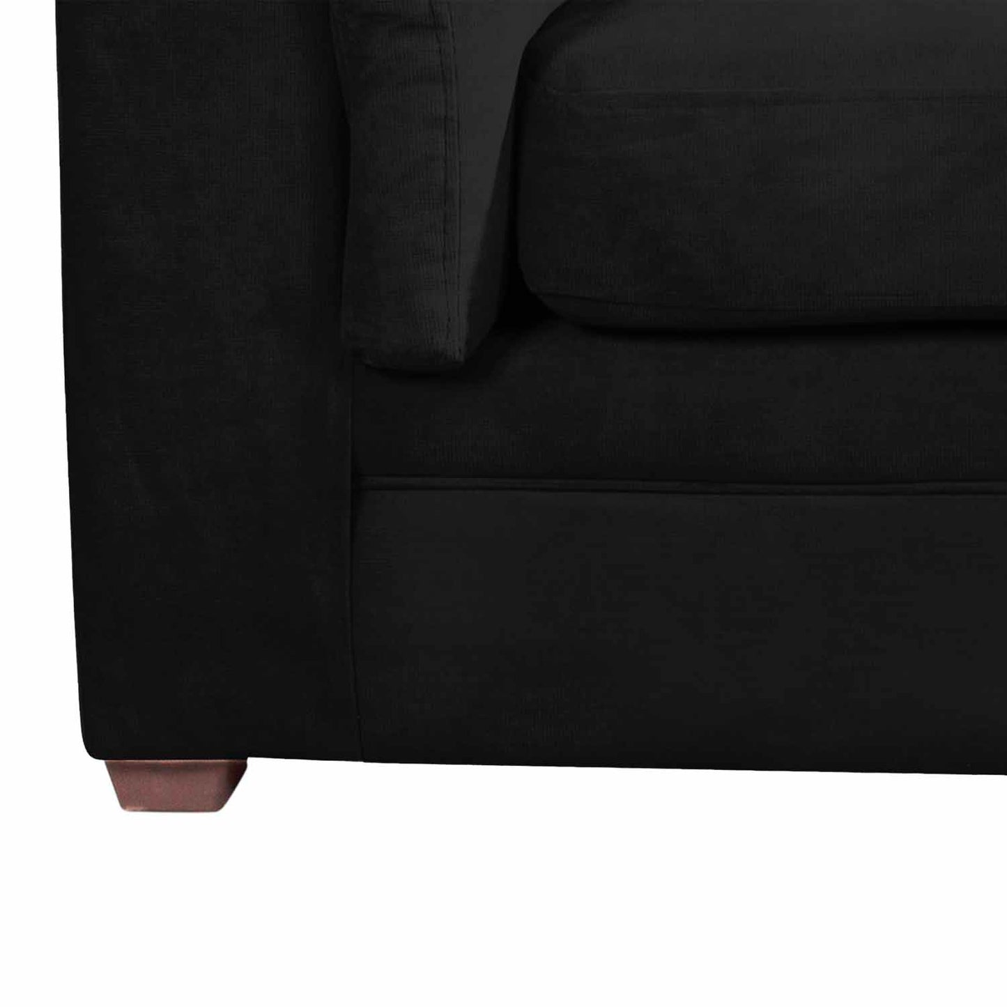 Sofá 3 Cuerpos Ancona Velvet Negro Latam Home