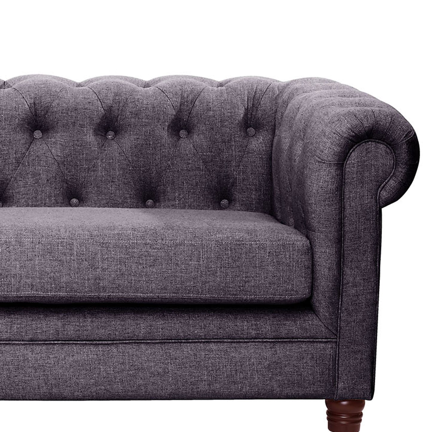 Sofá 3 Cuerpos Florencia Lino Gris Oscuro Latam Home