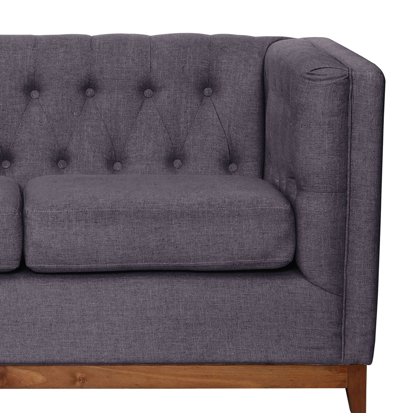 Sofá 3 Cuerpos Roma Lino Gris Oscuro Latam Home