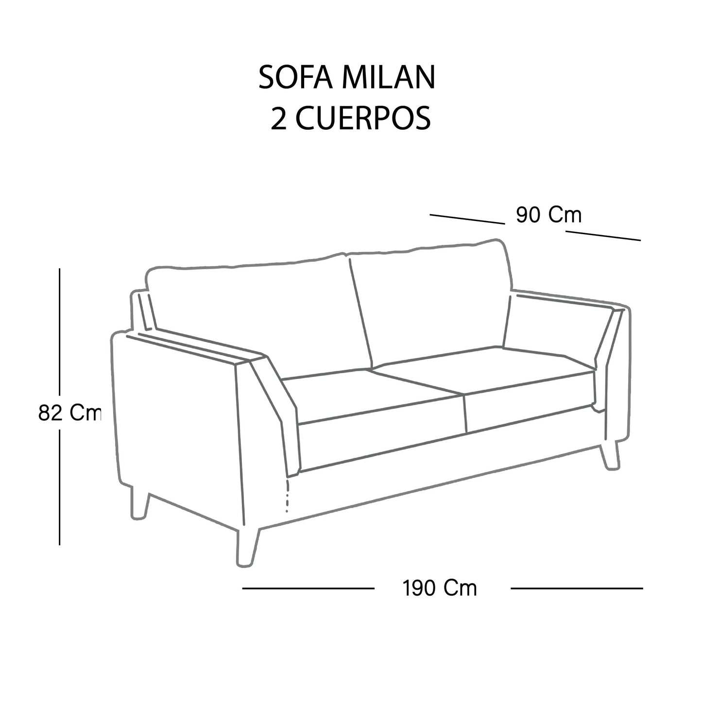 Sofá 2 Cuerpos Milán Velvet Verde Latam Home