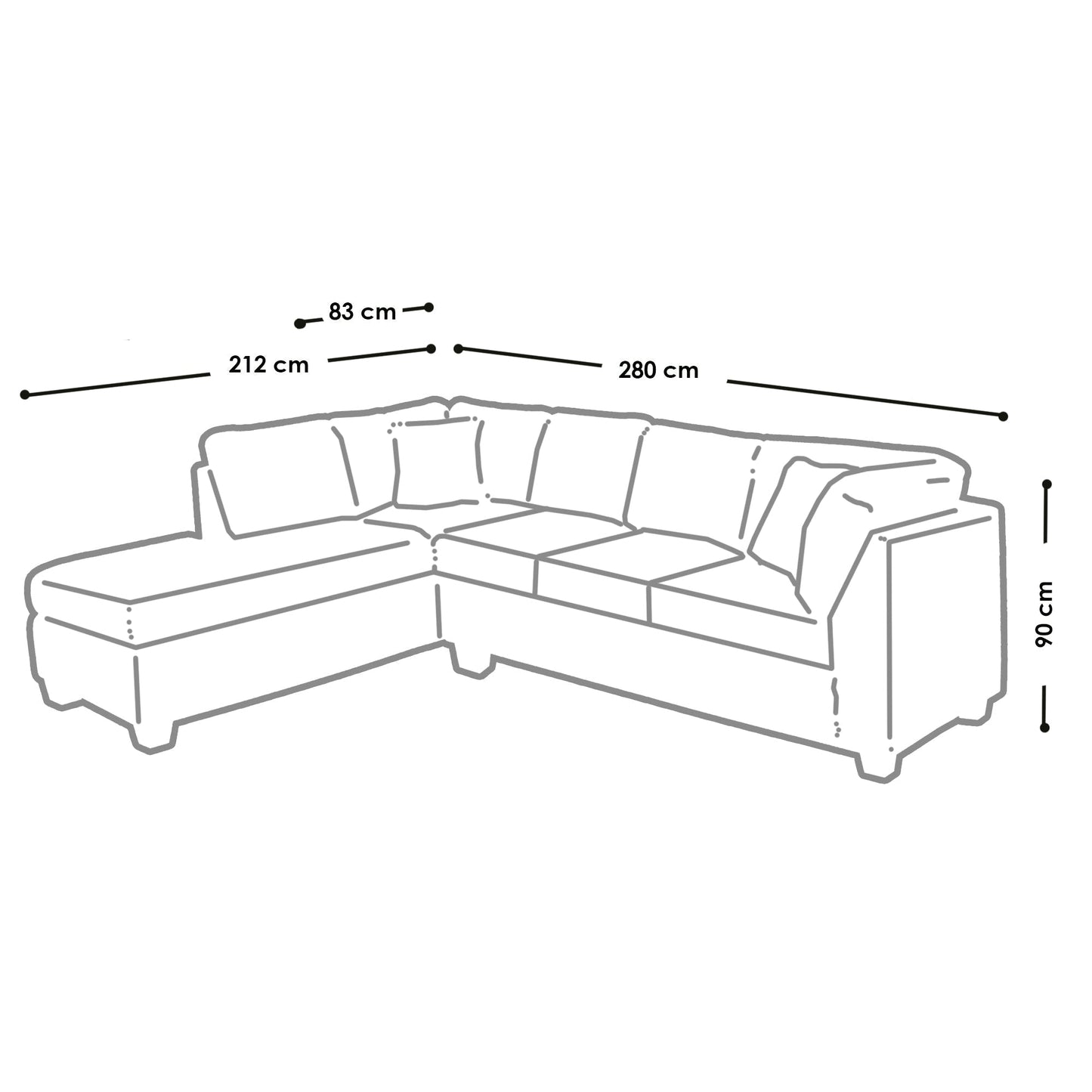 Sofá seccional Izquierdo Padua PU Beige Latam Home