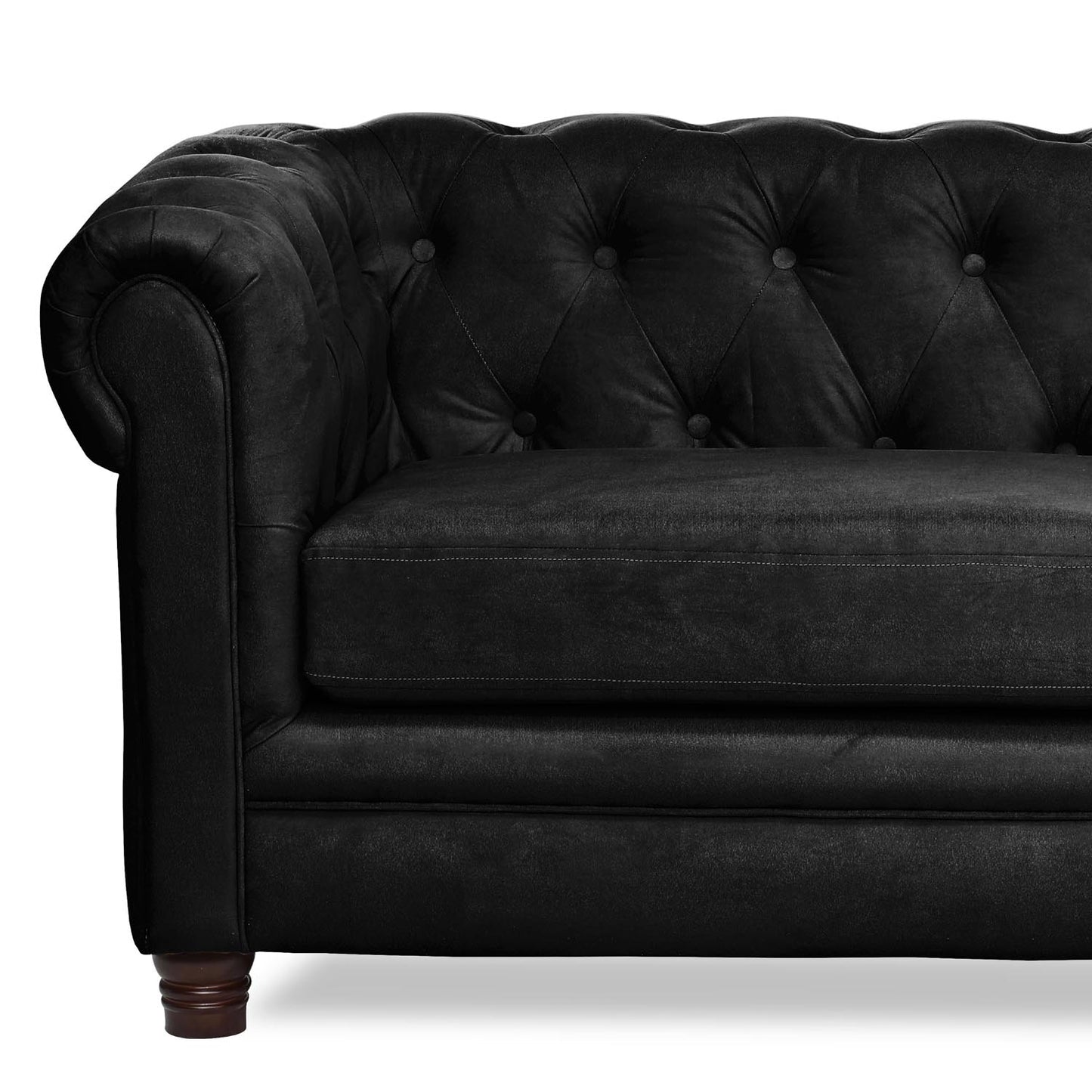 Sofá 3 Cuerpos Florencia Velvet Negro Latam Home