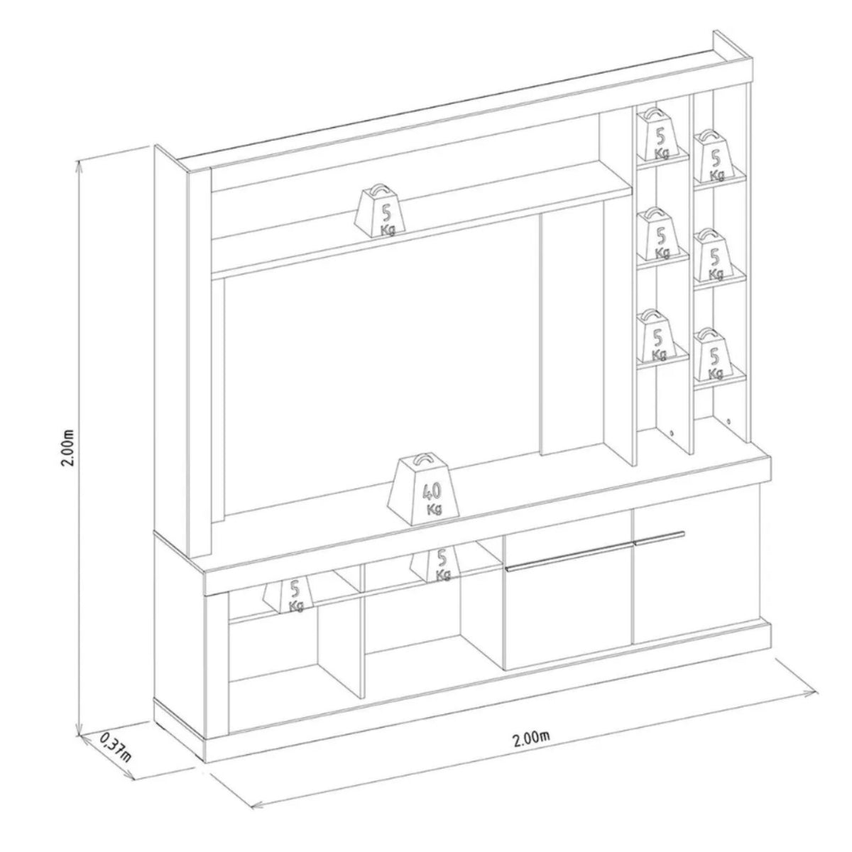 Home TV 65" Canela Cinamomo/Off White Di Poretti