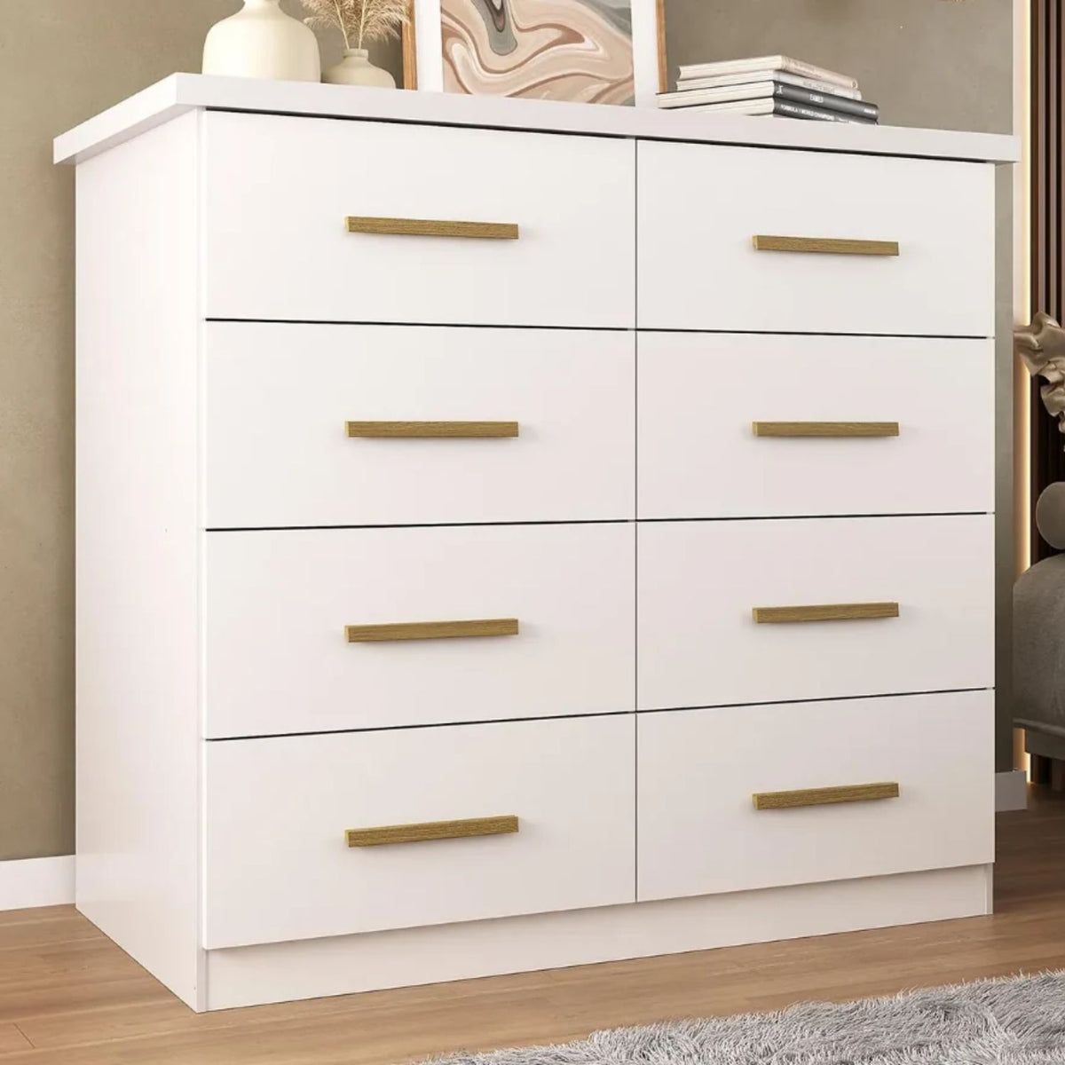 Cómoda Magnus 8 Cajones Blanco Di Poretti