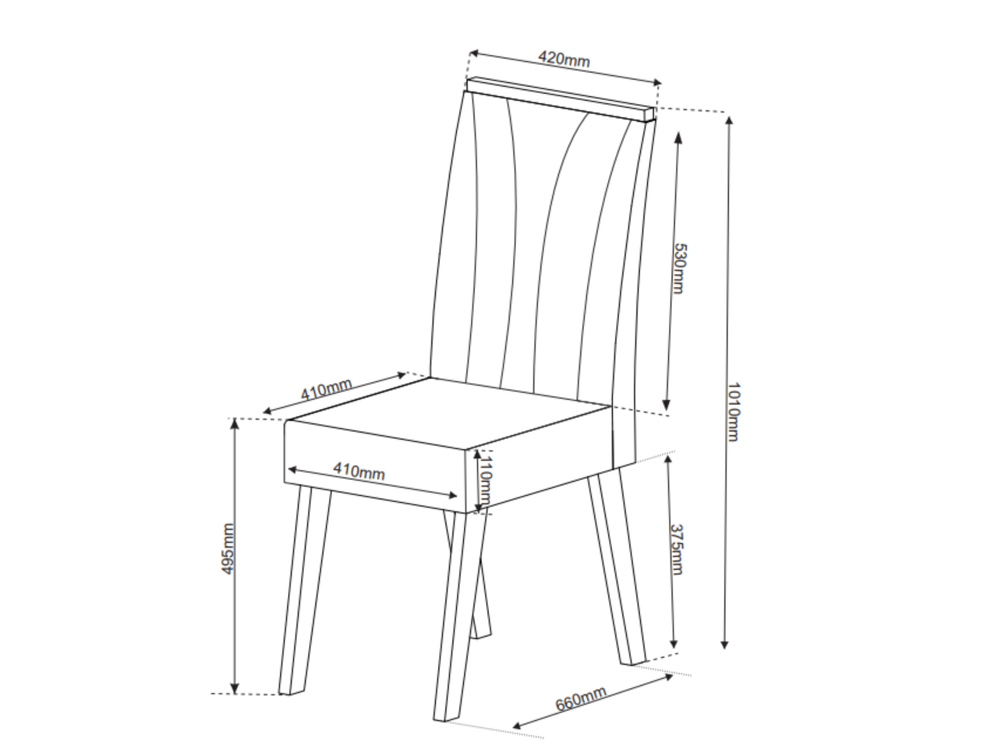 Comedor 8 sillas Glamour Blanco/Café/Gris Di Poretti