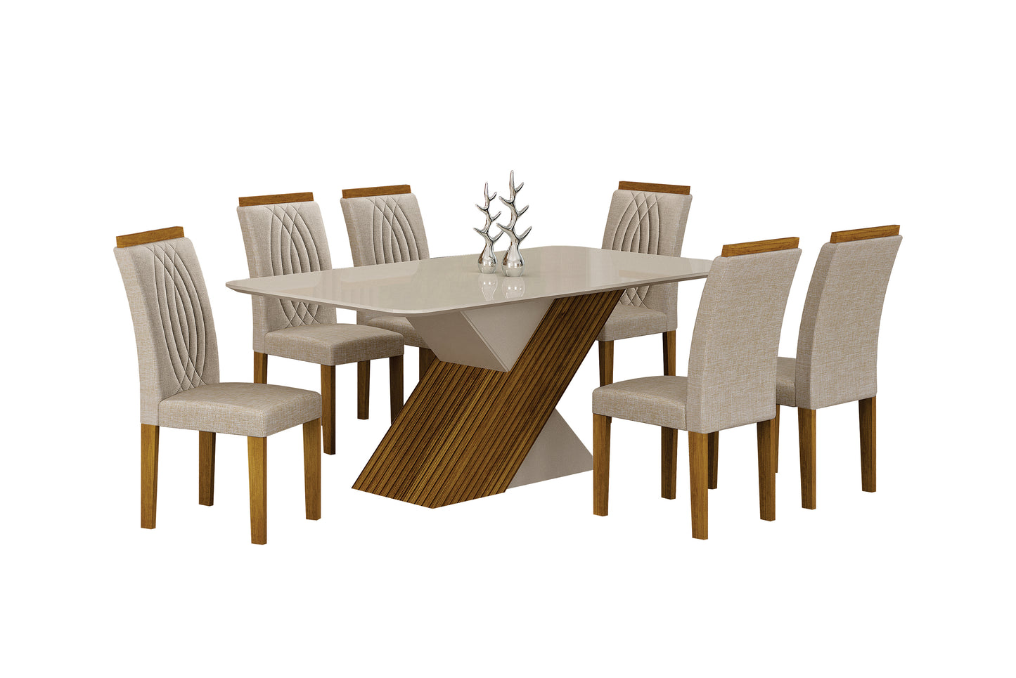 Comedor 6 sillas Ilheus Blanco/Café Altavisión