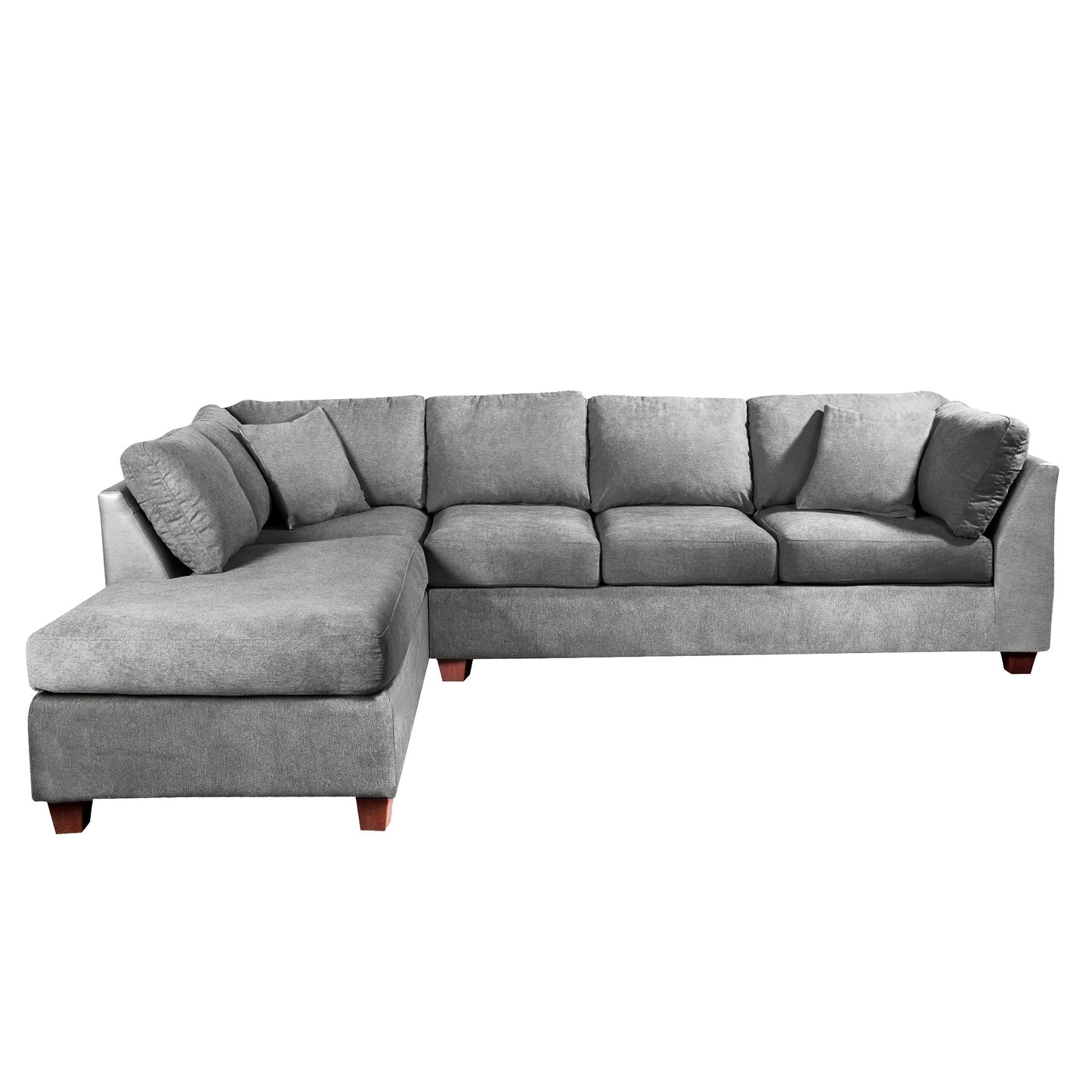 Sofá seccional Izquierdo Padua Velvet Gris Latam Home