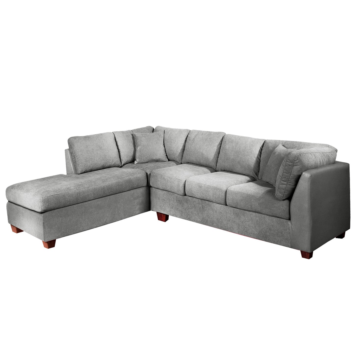 Sofá seccional Izquierdo Padua Velvet Gris Latam Home
