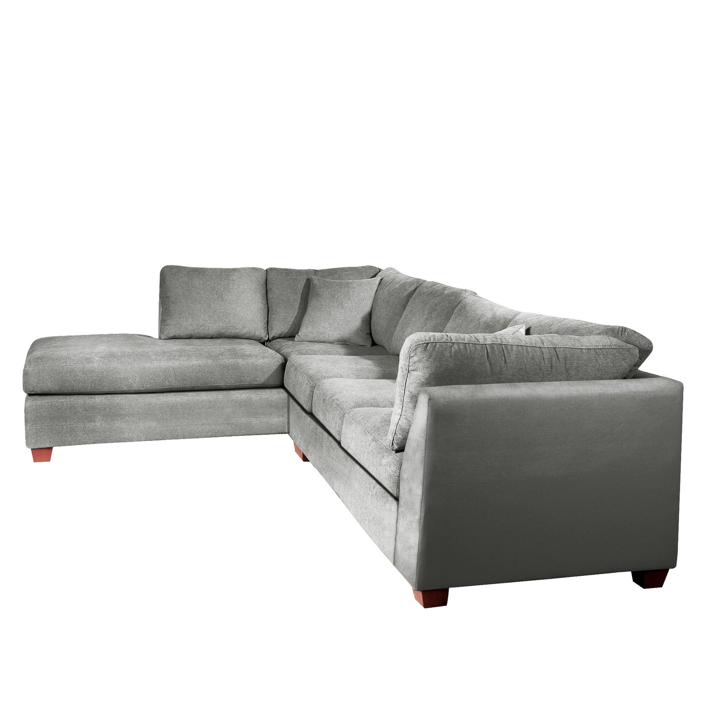 Sofá seccional Izquierdo Padua Velvet Gris Latam Home