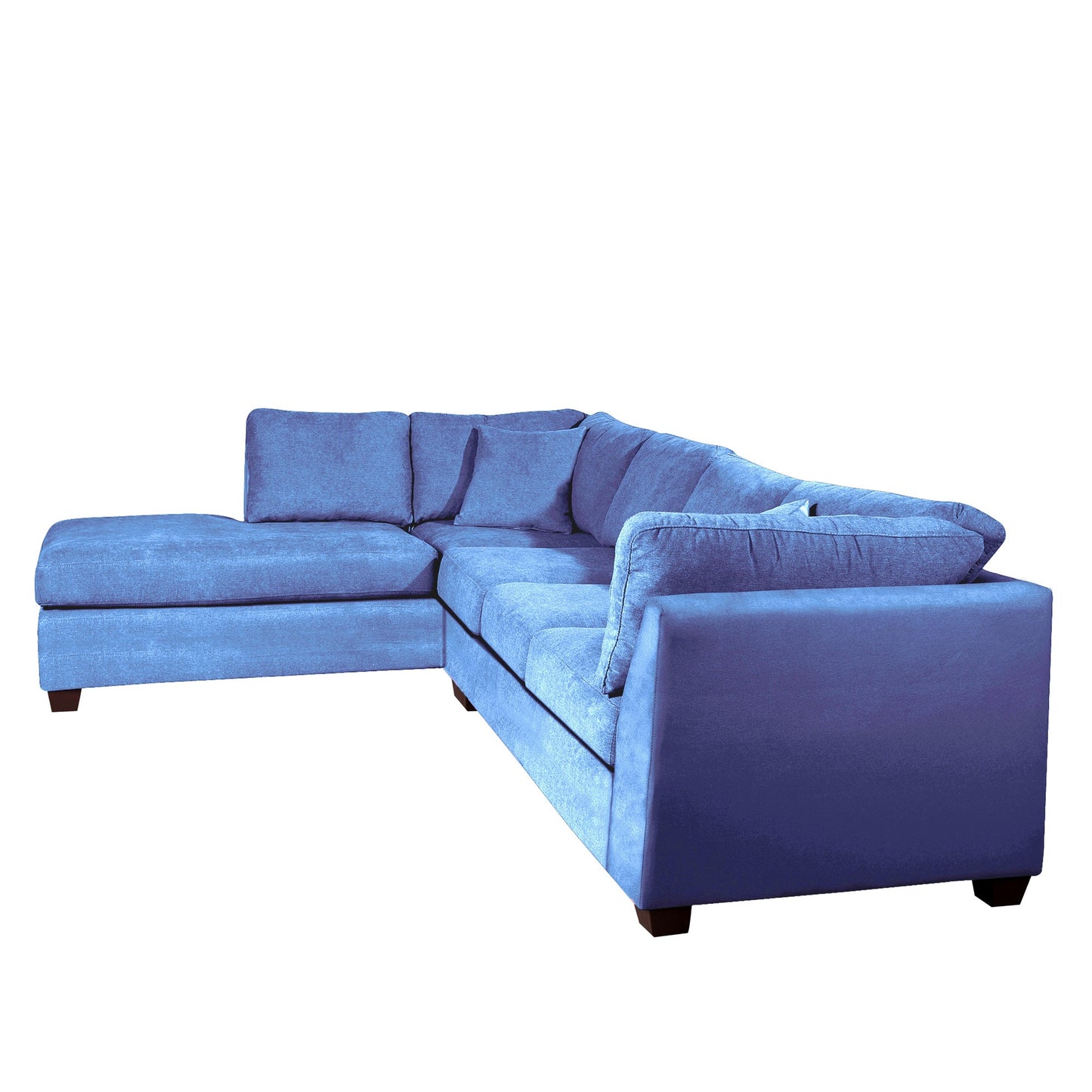 Sofá seccional Izquierdo Padua Velvet Azul Petroleo Latam Home
