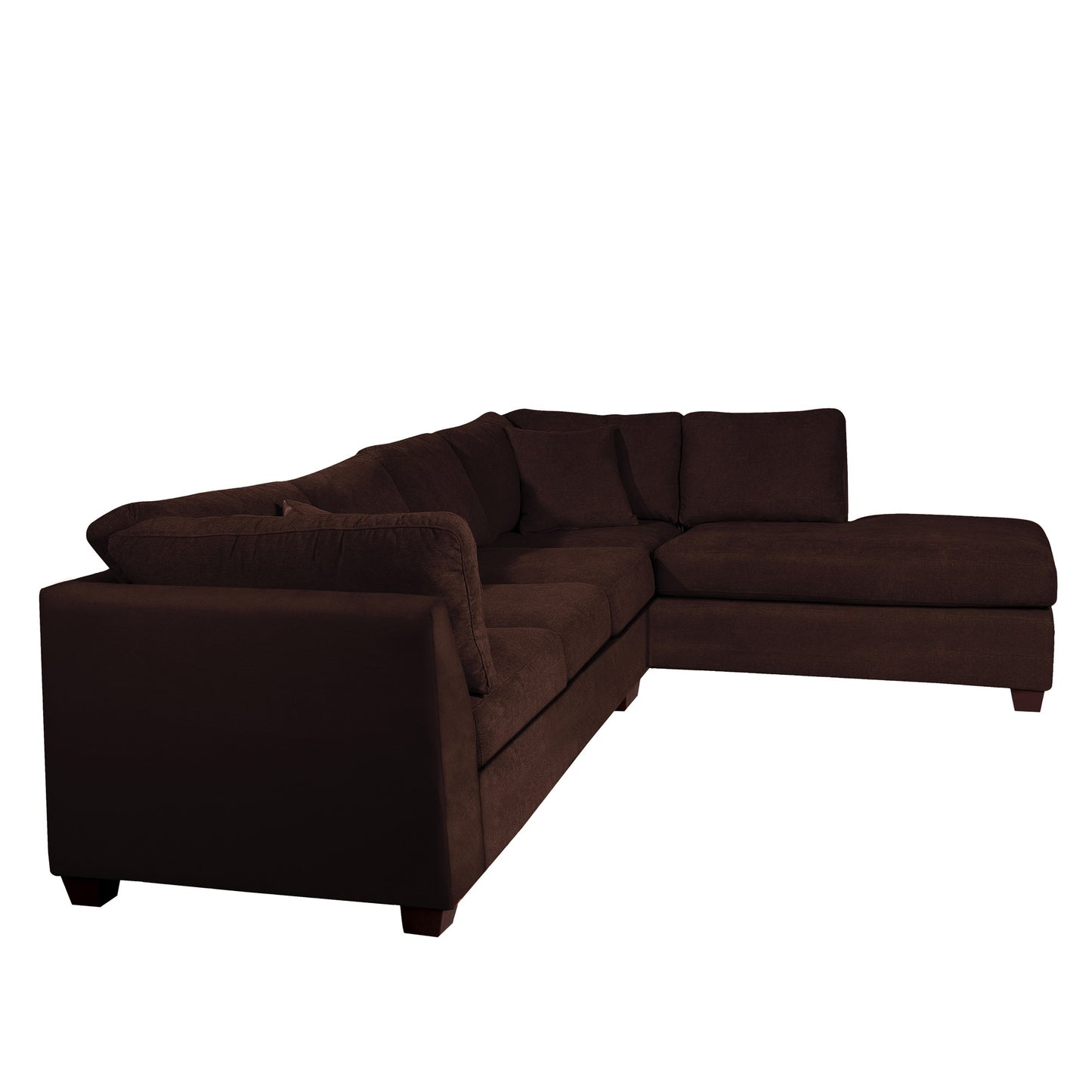 Sofá seccional Derecho Padua Velvet Chocolate Latam Home