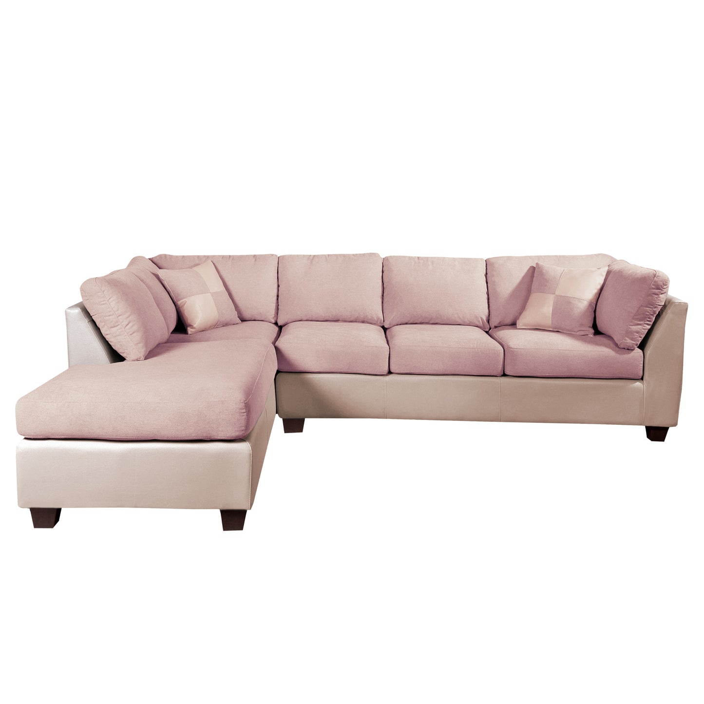 Sofá seccional Izquierdo Padua Velvet/PU Beige Latam Home
