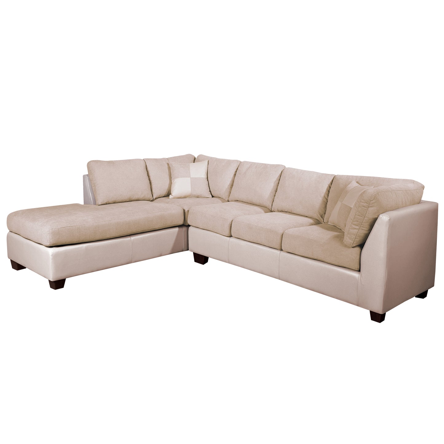 Sofá seccional Izquierdo Padua Velvet/PU Beige Latam Home