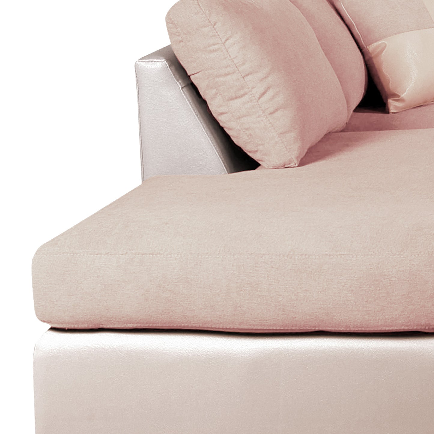 Sofá seccional Izquierdo Padua Velvet/PU Beige Latam Home