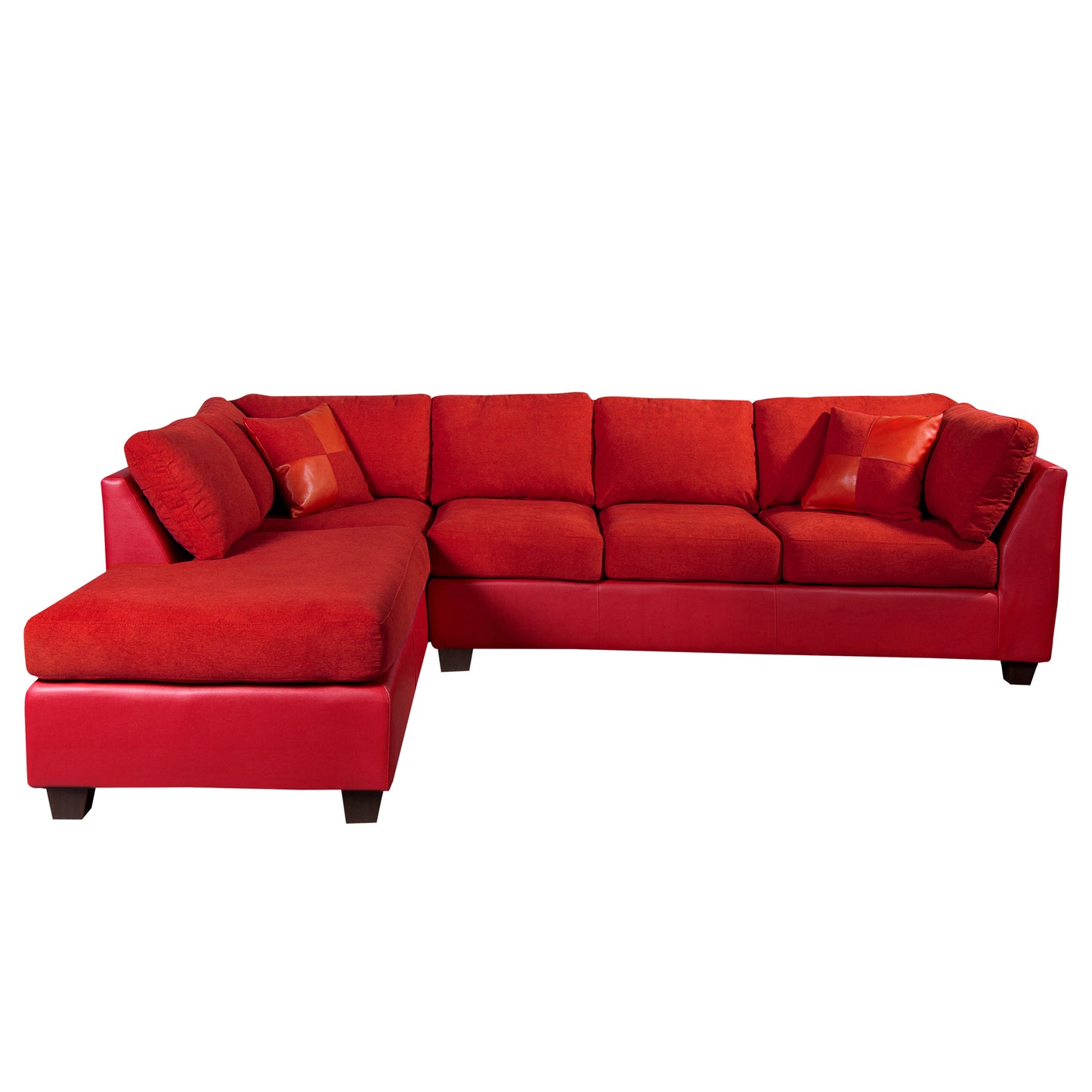 Sofá seccional Izquierdo Padua Velvet Burdeo /PU Rojo Latam Home