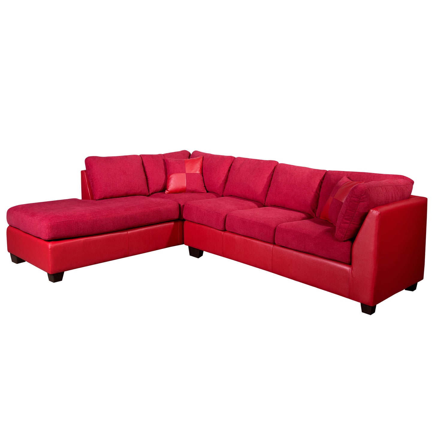 Sofá seccional Izquierdo Padua Velvet Burdeo /PU Rojo Latam Home