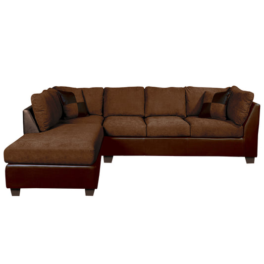 Sofá seccional Izquierdo Padua Velvet/PU Chocolate Latam Home