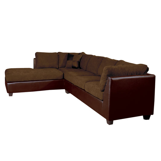 Sofá seccional Izquierdo Padua Velvet/PU Chocolate Latam Home