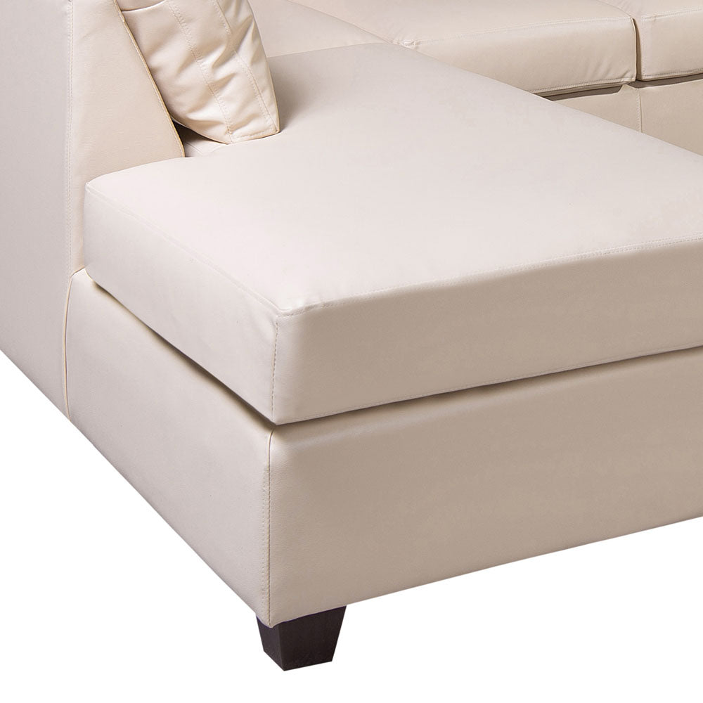 Sofá seccional Izquierdo Padua PU Beige Latam Home