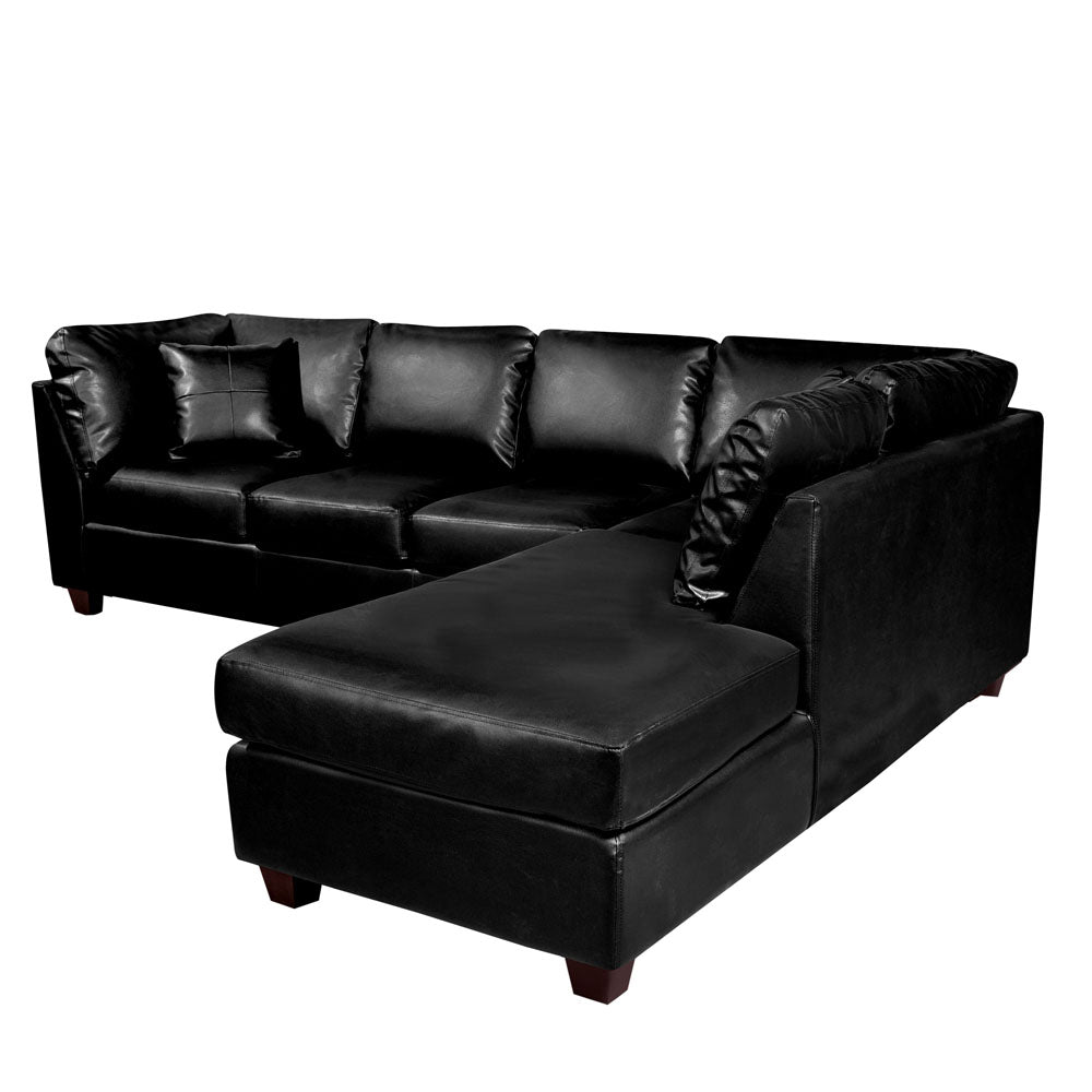 Sofá seccional Derecho Padua PU Negro Latam Home