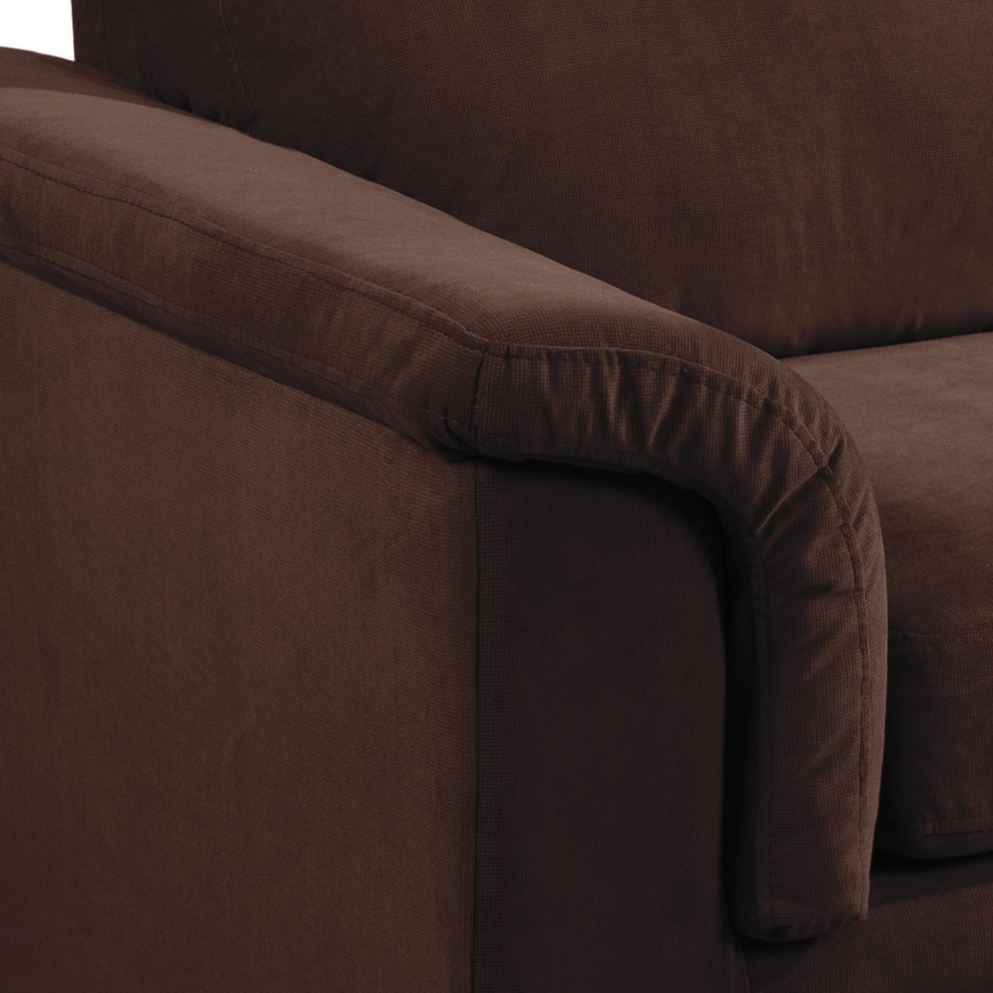 Sofá 3 Cuerpos Ancona Velvet Chocolate Latam Home
